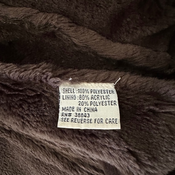 Larry Levine Chocolate Brown Faux Suede / Shearling Zip Toggle Buttons Sz XS - Picture 9 of 12